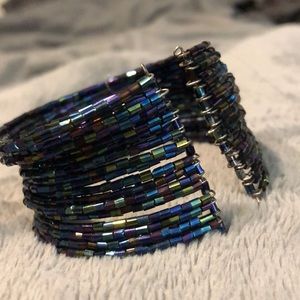 Cuff bracelet lot. Black, Blue, Sparkle, Gold